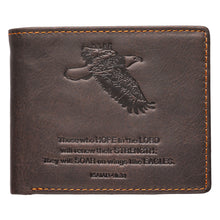Load image into Gallery viewer, Wings Like Eagles Dark Brown Genuine Leather Wallet - Isaiah 40:31