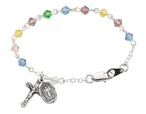 5 1/2" Multi-Colored Baby Rosary Bracelet