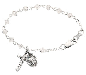 5 1/2" Crystal Baby Rosary Bracelet