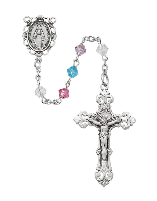 Rhodium Multi Color Swarovski Rosary