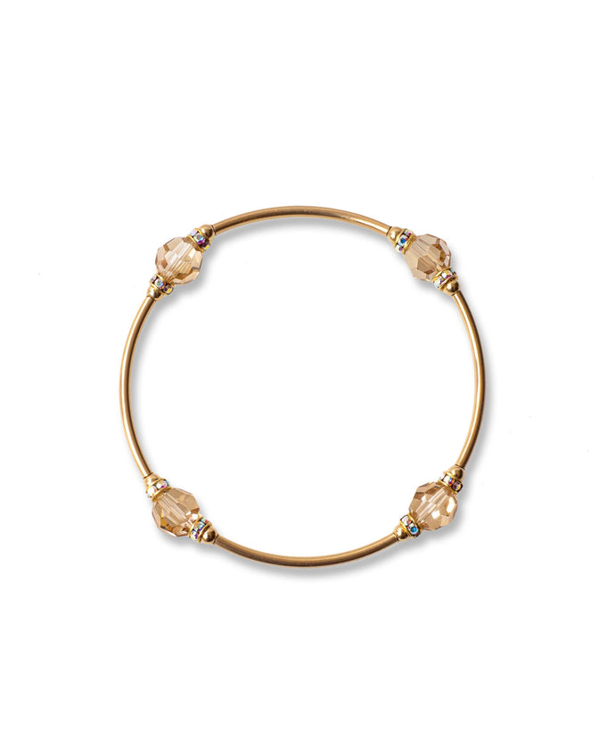 8mm Crystal Golden Shadow Gold-Filled Blessing Bracelet: S