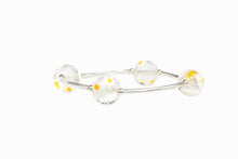 Load image into Gallery viewer, 12mm Clear Daisy Murano Glass Blessing Bracelet