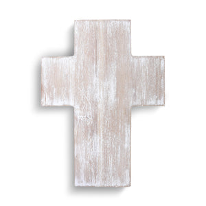 Whitewashed Wood Cross - Small or Large