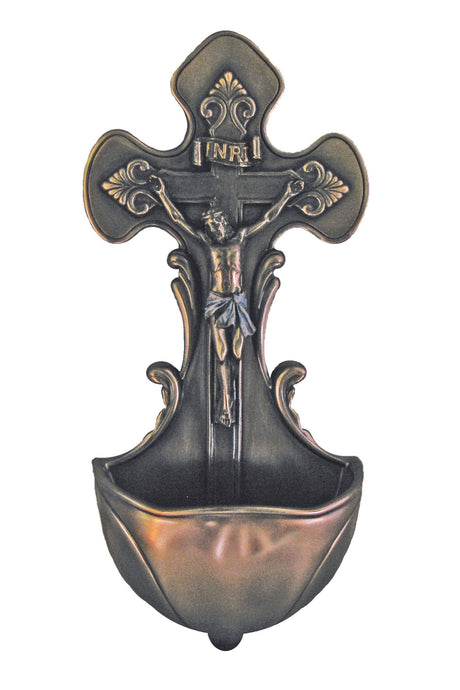 Crucifixion Font in Cold Cast Bronze 7.5
