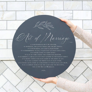 Art of Marriage Round Wall Sign