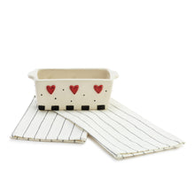 Load image into Gallery viewer, Dots &amp; Hearts Mini Loaf Pan with Towel