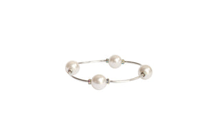 12mm Crystal White Pearl Blessing Bracelet