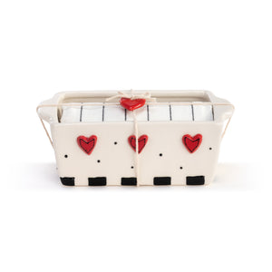 Dots & Hearts Mini Loaf Pan with Towel