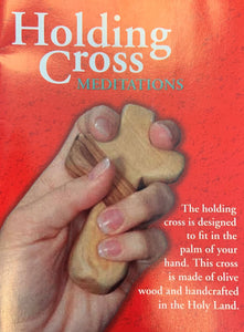 Olive Wood, Holding Cross w/ meditation booklet