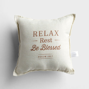 Relax, Rest, Be Blessed - Small Throw Pillow