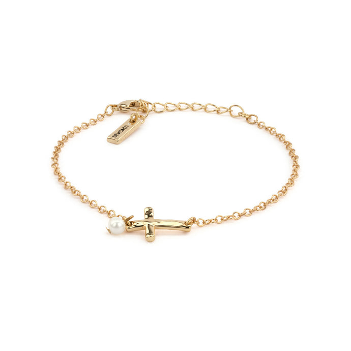 Dainty Cross Bracelet - Silver/Gold