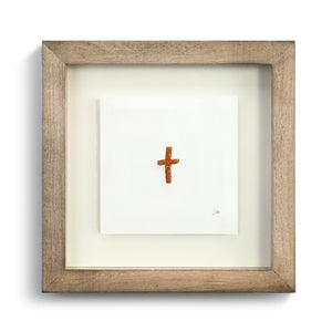 Framed Stitched Cross Art