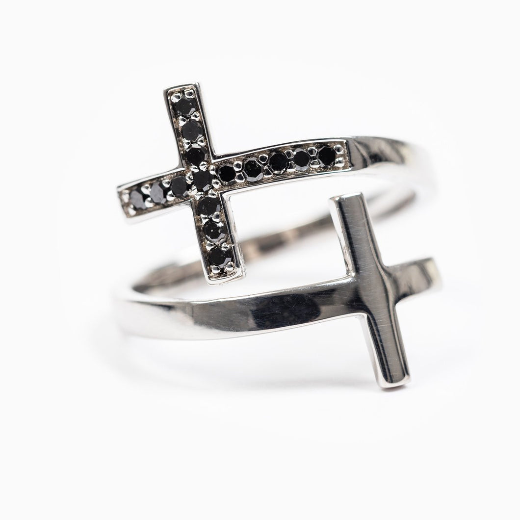 Pillar of Faith Ring - Black Diamonds