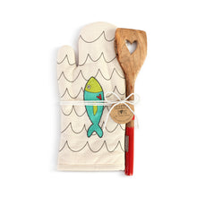 Load image into Gallery viewer, Fish &amp; Waves Hot Pad with Spatula Set