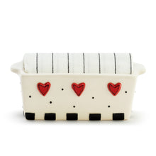 Load image into Gallery viewer, Dots &amp; Hearts Mini Loaf Pan with Towel