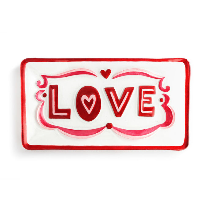 Love Framed Rectangle Platter